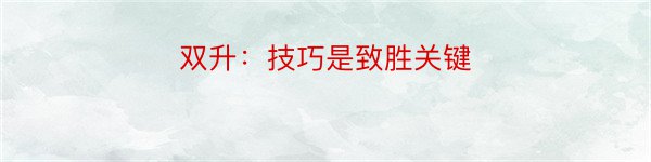 双升：技巧是致胜关键