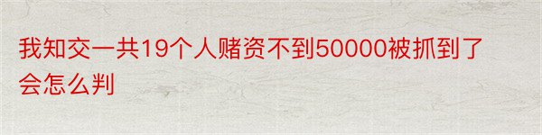 我知交一共19个人赌资不到50000被抓到了会怎么判