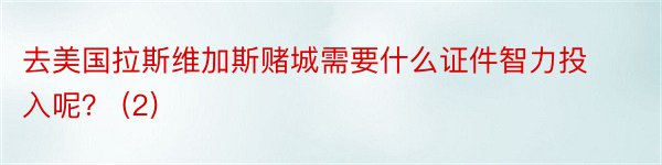 去美国拉斯维加斯赌城需要什么证件智力投入呢？ (2)