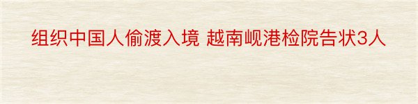 组织中国人偷渡入境 越南岘港检院告状3人