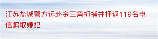 江苏盐城警方远赴金三角抓捕并押返119名电信骗取嫌犯