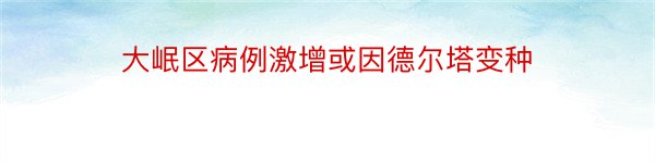 大岷区病例激增或因德尔塔变种