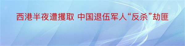 西港半夜遭攫取 中国退伍军人“反杀”劫匪