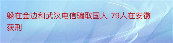 躲在金边和武汉电信骗取国人 79人在安徽获刑