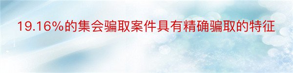 19.16％的集会骗取案件具有精确骗取的特征