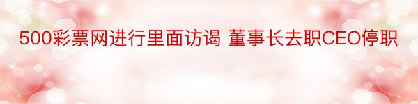 500彩票网进行里面访谒 董事长去职CEO停职