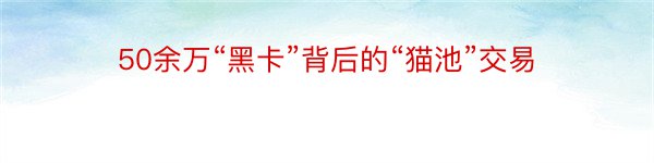 50余万“黑卡”背后的“猫池”交易