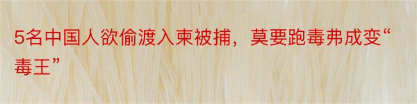 5名中国人欲偷渡入柬被捕，莫要跑毒弗成变“毒王”