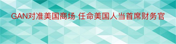 GAN对准美国商场 任命美国人当首席财务官