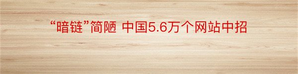 “暗链”简陋 中国5.6万个网站中招