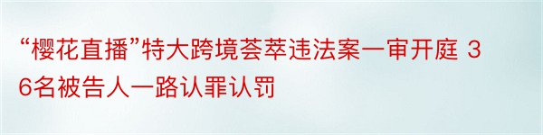 “樱花直播”特大跨境荟萃违法案一审开庭 36名被告人一路认罪认罚