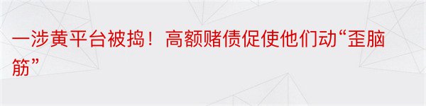 一涉黄平台被捣！高额赌债促使他们动“歪脑筋”