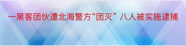 一黑客团伙遭北海警方“团灭” 八人被实施逮捕