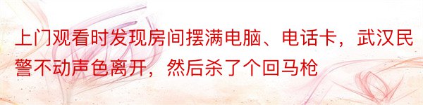 上门观看时发现房间摆满电脑、电话卡，武汉民警不动声色离开，然后杀了个回马枪