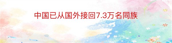 中国已从国外接回7.3万名同族