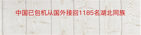 中国已包机从国外接回1185名湖北同族