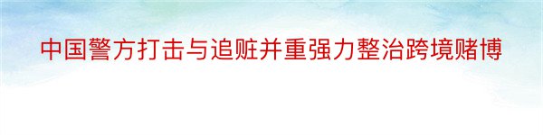 中国警方打击与追赃并重强力整治跨境赌博