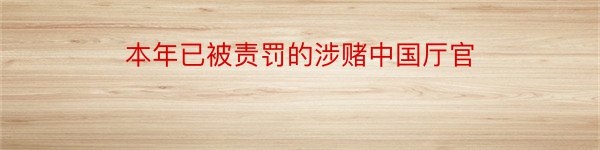 本年已被责罚的涉赌中国厅官