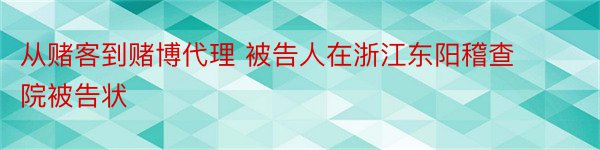 从赌客到赌博代理 被告人在浙江东阳稽查院被告状