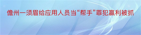 儋州一须眉给应用人员当“帮手”罪犯赢利被抓