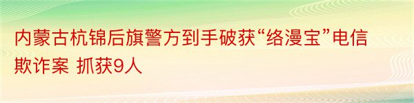 内蒙古杭锦后旗警方到手破获“络漫宝”电信欺诈案 抓获9人