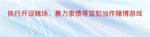 执行开设赌场、暴力索债等监犯当作赌博游戏