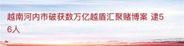 越南河内市破获数万亿越盾汇聚赌博案 逮56人