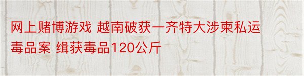 网上赌博游戏 越南破获一齐特大涉柬私运毒品案 缉获毒品120公斤