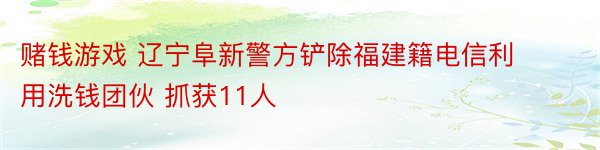 赌钱游戏 辽宁阜新警方铲除福建籍电信利用洗钱团伙 抓获11人