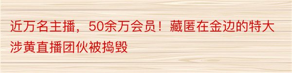 近万名主播，50余万会员！藏匿在金边的特大涉黄直播团伙被捣毁