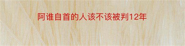 阿谁自首的人该不该被判12年