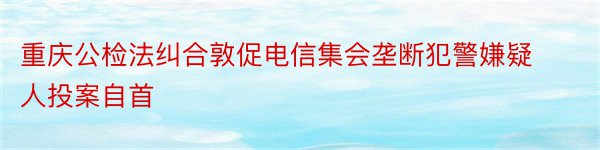 重庆公检法纠合敦促电信集会垄断犯警嫌疑人投案自首