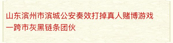 山东滨州市滨城公安奏效打掉真人赌博游戏一跨市灰黑链条团伙