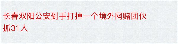 长春双阳公安到手打掉一个境外网赌团伙 抓31人