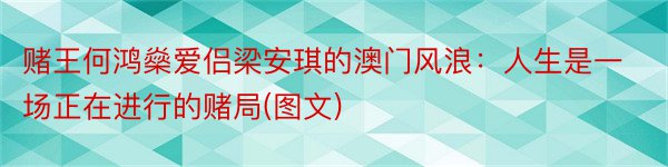 赌王何鸿燊爱侣梁安琪的澳门风浪：人生是一场正在进行的赌局(图文)