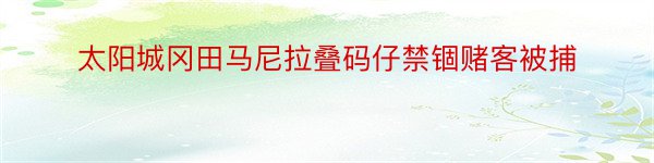 太阳城冈田马尼拉叠码仔禁锢赌客被捕