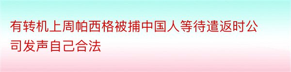 有转机上周帕西格被捕中国人等待遣返时公司发声自己合法