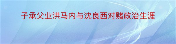 子承父业洪马内与沈良西对赌政治生涯