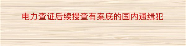 电力查证后续搜查有案底的国内通缉犯