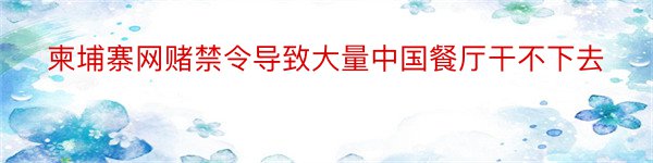 柬埔寨网赌禁令导致大量中国餐厅干不下去