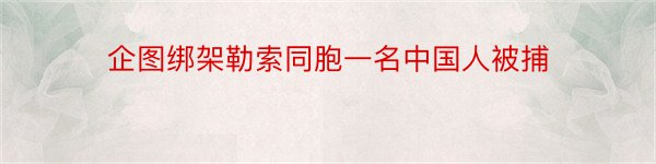 企图绑架勒索同胞一名中国人被捕