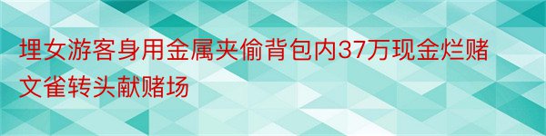 埋女游客身用金属夹偷背包内37万现金烂赌文雀转头献赌场