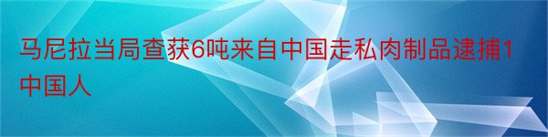 马尼拉当局查获6吨来自中国走私肉制品逮捕1中国人