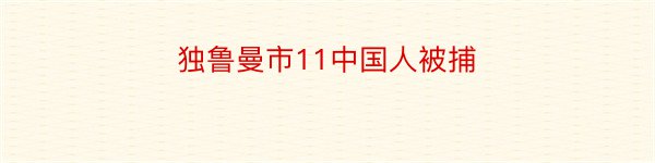 独鲁曼市11中国人被捕