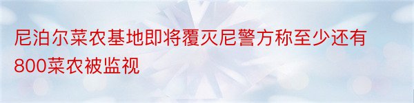 尼泊尔菜农基地即将覆灭尼警方称至少还有800菜农被监视