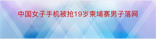 中国女子手机被抢19岁柬埔寨男子落网