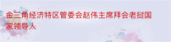 金三角经济特区管委会赵伟主席拜会老挝国家领导人