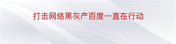 打击网络黑灰产百度一直在行动