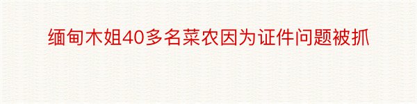 缅甸木姐40多名菜农因为证件问题被抓