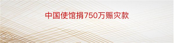 中国使馆捐750万赈灾款